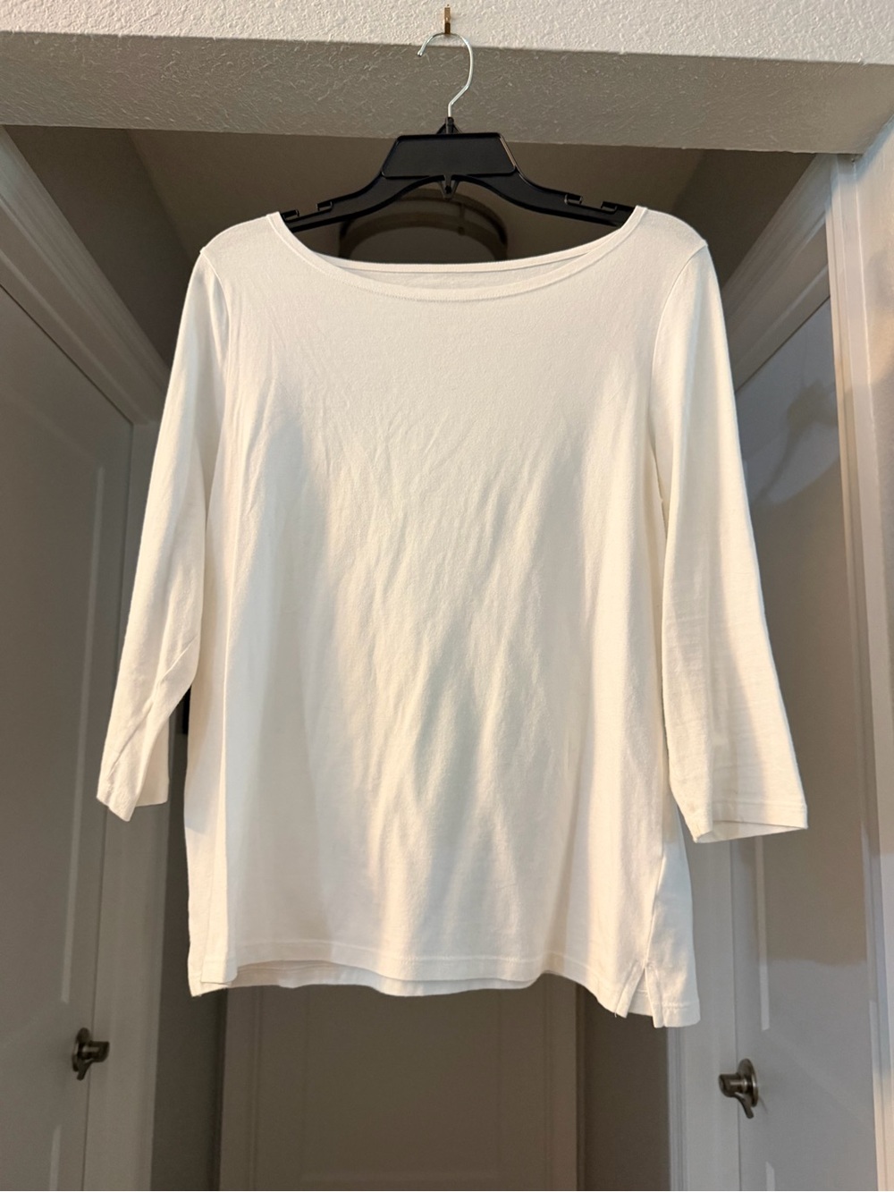 Talbots Classic Women's White Boatneck Top